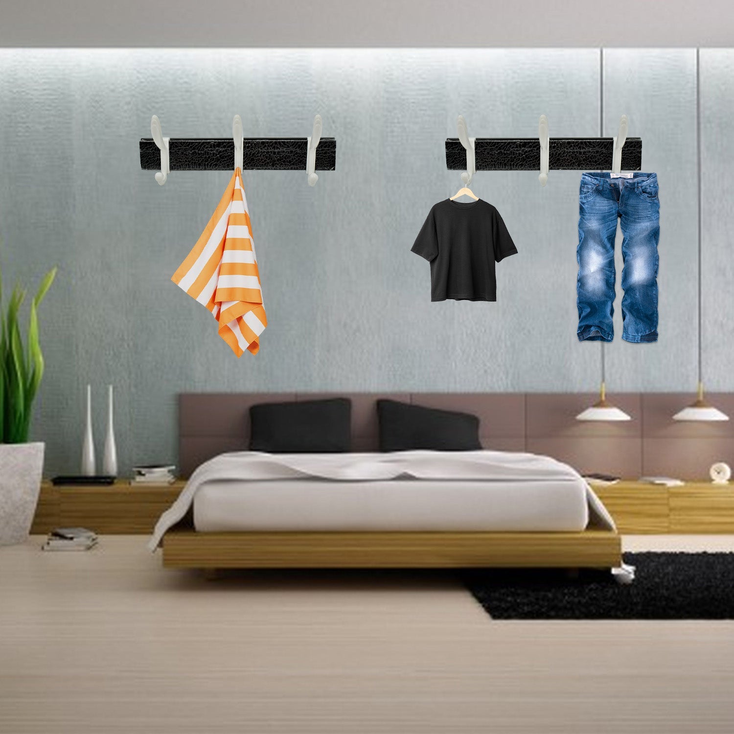 Wall Mounted Coat Hanger Rack – 6 Hooks for Clothes, Jackets & Hats Wall Mounted Coat Hanger Rack – 6 Hooks for Clothes, Jackets & Hats